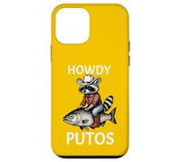 Howdy Cowboy Raccoon Riding Fish Funny Western Humor Apparel Carcasa para iPhone 12 Mini