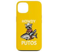 Howdy Cowboy Raccoon Riding Fish Funny Western Humor Apparel Carcasa para iPhone 13