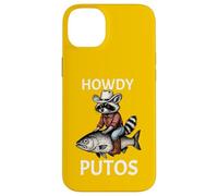 Howdy Cowboy Raccoon Riding Fish Funny Western Humor Apparel Carcasa para iPhone 14 Plus