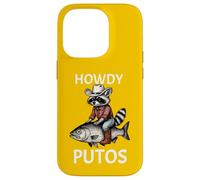 Howdy Cowboy Raccoon Riding Fish Funny Western Humor Apparel Carcasa para iPhone 14 Pro