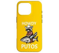 Howdy Cowboy Raccoon Riding Fish Funny Western Humor Apparel Carcasa para iPhone 16 Pro