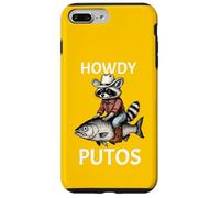 Howdy Cowboy Raccoon Riding Fish Funny Western Humor Apparel Carcasa para iPhone 7 Plus/8 Plus