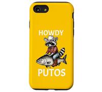 Howdy Cowboy Raccoon Riding Fish Funny Western Humor Apparel Carcasa para iPhone SE (2020) / 7/8
