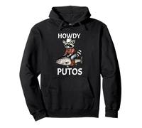 Howdy Cowboy Raccoon Riding Fish Funny Western Humor Apparel Sudadera con Capucha