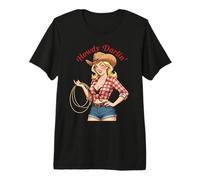 Howdy Darlin Cowgirl Wink Lasso Salvaje Oeste Vintage Camiseta Premium