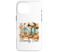 Howdy Fall Cowboy Boots Pumpkin Western Autumn Leaves Mujer Carcasa para iPhone 16 Pro MAX