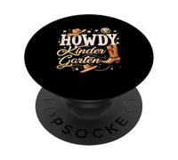 Howdy Maestro de jardín de Infantes Rodeo Country Western Cowgirl PopSockets PopGrip Adhesivo