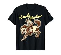 Howdy Partner Cowboy Rodeo Caballo Vintage Country Western Camiseta