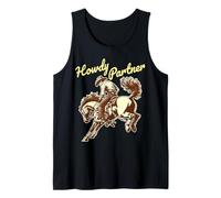 Howdy Partner Cowboy Rodeo Caballo Vintage Country Western Camiseta sin Mangas