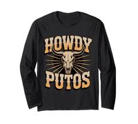 Howdy Putos - Bull Skull Country Cowboy Western Vibes Manga Larga