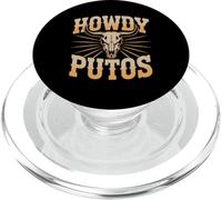 Howdy Putos - Bull Skull Country Cowboy Western Vibes PopSockets PopGrip para MagSafe