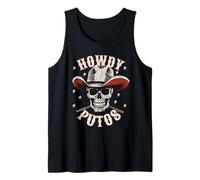 Howdy Putos Retro Cowboy Western Skull Vintage Camiseta sin Mangas