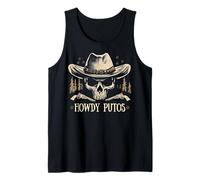 Howdy Putos Retro Cowboy Western Skull Vintage Camiseta sin Mangas