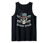 Howdy Putos Retro Cowboy Western Skull Vintage Camiseta sin Mangas