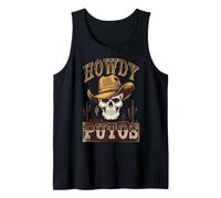 Howdy Putos Retro Cowboy Western Skull Vintage Camiseta sin Mangas