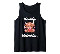 Howdy Valentine Cute Highland Cow Día de San Valentín Camiseta sin Mangas