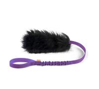 HOWGO Juguete de cuerda para perro, juguete elástico para perro, 100% piel de oveja, juguete de tirones con olor a oveja para todas las razas (morado, pequeño)