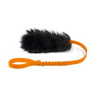 HOWGO Juguete elástico para perros, 100% piel de oveja, juguete de cuerda para todas las razas (naranja, pequeño)
