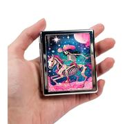 HowGuu Pastillero de 8 compartimentos portátil y elegante, almacenamiento versátil para medicamentos, accesorio de viaje ideal e idea de regalo única (Starlight Cowgirl Ride)