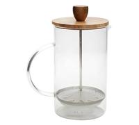 HowHomely Cafetera de cristal Naturo de 850 ml - Cafetera de café con mango de madera - Cafetera manual de cristal - para café de filtro Espresso Cold Brew