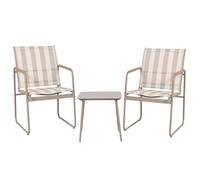 HowHomely Conjunto de muebles de jardín, mesa y sillas de jardín, color beige y blanco