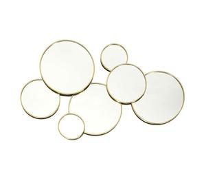 HowHomely Espejo de Pared 57 x 35 cm - Espejo Decorativo en diseño Elegante, Marco Dorado, Espejo Moderno, salón, Pasillo, Dormitorio, decoración de Pared