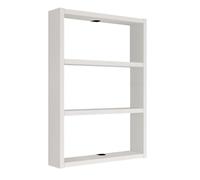 HowHomely Estantería colgante de cocina de madera en color blanco | Estantería flotante 60 x 43 x 9 cm | estantería decorativa de cocina pared | estantería colgante con 3 niveles | estantería de pared