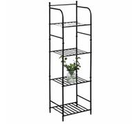 HowHomely Estantería de pie para libros, de metal, 4 niveles, estrecha, industrial, salón, pasillo, moderna, independiente, estable