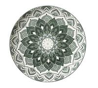 HowHomely Indi - Juego de vajilla (12 piezas, porcelana, 4 platos llanos, 27 cm, 4 platos de postre de 19 cm, 4 platos hondos de 20 cm, diseño de mandala, oriental, elegante y moderno)