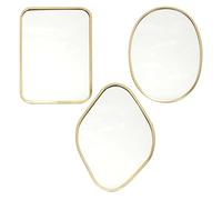 HowHomely Juego de 3 Espejos Dorados - Modernos Espejos de Pared y Espejos Colgantes Redondos - Elegantes Espejos Decorativos para Pasillo, salón, Dormitorio