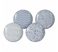 HowHomely Juego de 4 platos de postre de porcelana, diseño decorativo, para café, té y café