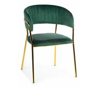 HowHomely Luxuriöser Rarity Chair mit Veloursstoff und goldenen Metallbeinen - Perfekt für New York, Glamour, Modern und Classic Styles.