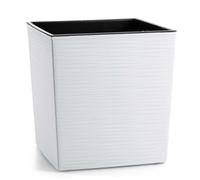 HowHomely Macetero Cuadrado Blanco 31 x 30 x 30 cm Macetero Grande Exterior - Macetero con macetero - Maceta con Aspecto de hormigón para decoración de salón, jardín y terraza