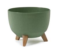 HowHomely Macetero decorativo con 3 patas, 23 cm de alto, color verde, maceta duradera y ligera, 30 cm de diámetro