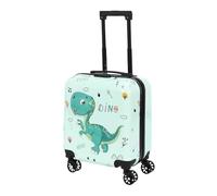 HowHomely | Maleta infantil cabina 3D 51 x 31 x 22 cm - Maleta de mano con ruedas, rígida, ligera, colorida, maleta de viaje para niños, vacaciones, avión, verde, 31 x 22 x 51 cm