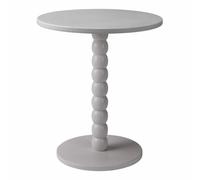 HowHomely Mesa auxiliar redonda blanca 35 x 35 x 40 cm pequeña mesa diseño columna madera MDF mesa salón mesita de noche moderna estilo loft decorativo