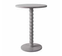 HowHomely Mesa auxiliar redonda blanca 35 x 35 x 50 cm pequeña mesa diseño columna madera MDF mesa salón mesita de noche moderna estilo loft decorativo