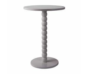 HowHomely Mesa auxiliar redonda blanca 35 x 35 x 50 cm pequeña mesa diseño columna madera MDF mesa salón mesita de noche moderna estilo loft decorativo