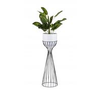 HowHomely Moderno soporte de metal para flores, Jardineras, 20 x 20 x 68 cm, maceta con soporte y soporte de metal resistente para decoración de interiores, balcones, jardines