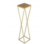 HowHomely Moderno soporte para flores dorado de 100 cm con tablero DM con aspecto de roble.