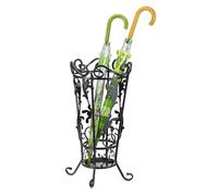 HowHomely Paragüero vintage de metal | Paragüero negro 63 x 32 cm | Soporte para paraguas para decoración de oficina pasillo o entrada