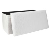 HowHomely Puf Puf Puf Cojín de suelo, cojín de asiento, 76 x 38 x 38 cm, color blanco, moderno taburete con espacio de almacenamiento para salón, dormitorio, pasillo o habitación infantil - Decoración