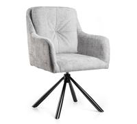 HowHomely Silla de comedor moderna gris - Silla ergonómica acolchada con función de retorno, silla giratoria para oficina en casa, sala de reuniones, cocina, estudio