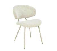 HowHomely | Silla de comedor silla tapizada silla beige con patas de metal silla de cocina cómoda escandinava silla de salón