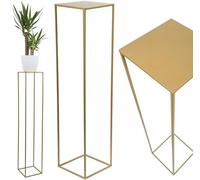 HowHomely Soporte de flores de metal de 100 cm - Soporte de plantas alto - Estante de flores - Dorado