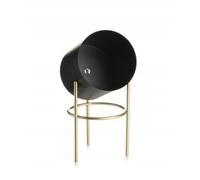 HowHomely Soporte para Flores con Maceta Decorativa de Metal Negro y Dorado, 20 cm, glamo/Loft