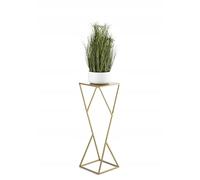 HowHomely Soporte para flores de metal 70 x 24 cm - Taburete sólido y minimalista - Soporte para plantas dorado para la decoración del hogar como salón o dormitorio