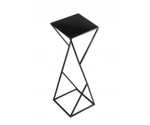 HowHomely Soporte para flores de metal 70 x 24 cm - Taburete sólido y minimalista - Soporte para plantas negro para la decoración del hogar como salón o dormitorio