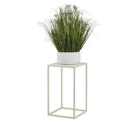 HowHomely Soporte para flores de metal color crema de 40 cm de altura - Taburete para plantas sólido y robusto de metal - Soporte para plantas para la decoración en la sala de estar, dormitorio o