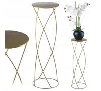 HowHomely Soporte para flores de metal dorado de 70 cm de alto, taburete sólido y robusto con diseño elegante, moderno soporte para plantas para decoración de interiores
